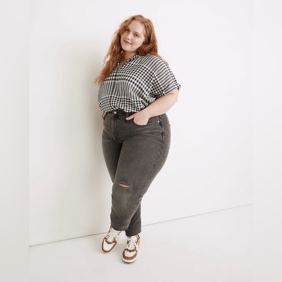 The Plus Perfect Vintage Jean in Cosner Wash: Knee-Rip Edition - Picture 1 of 6